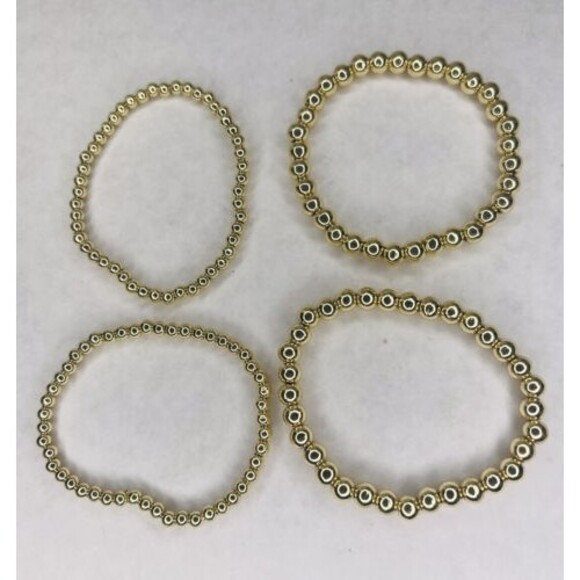 Brass Beaded Bracelet 4 pcs A New Day Elastic Bands For Easy On And Off - Picture 4 of 5